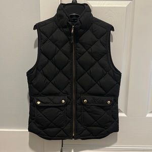 J Crew black quilted vest